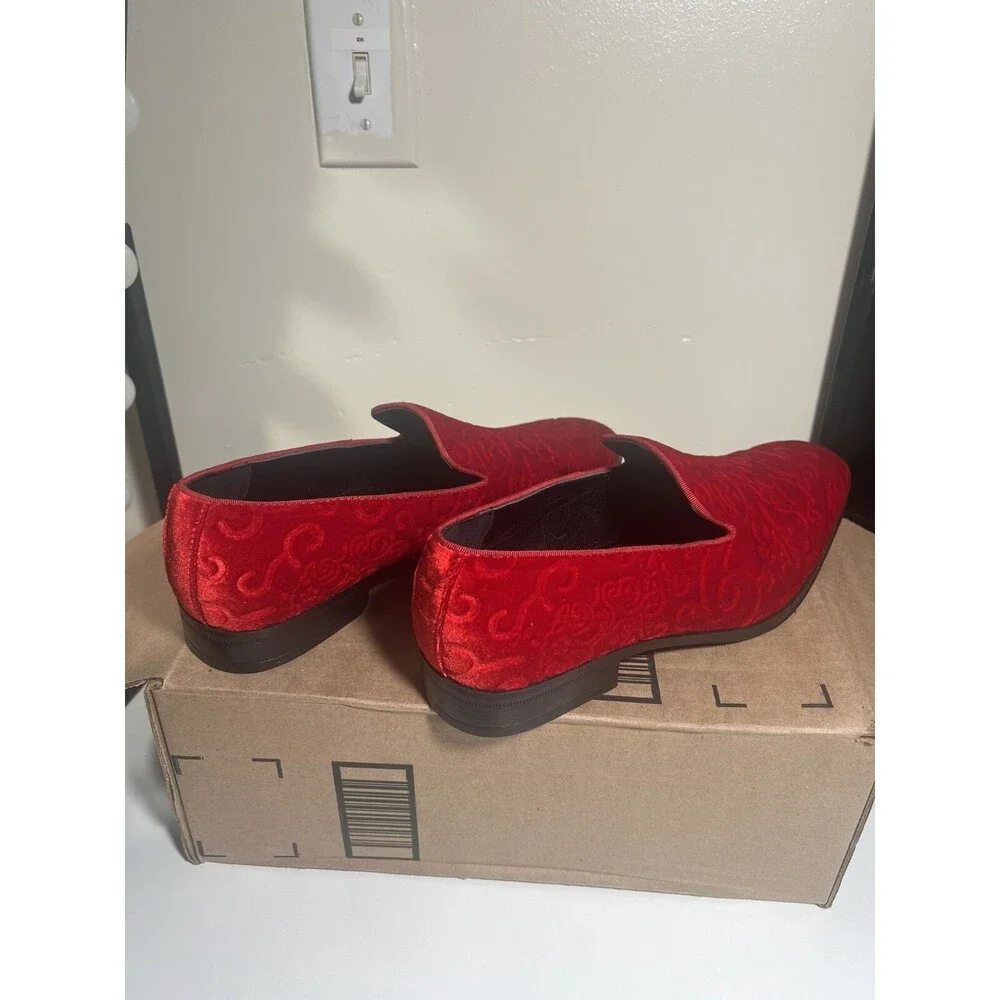 Stacy Adams Mens Red Velvet Party Tuxedo Shoes Size 8